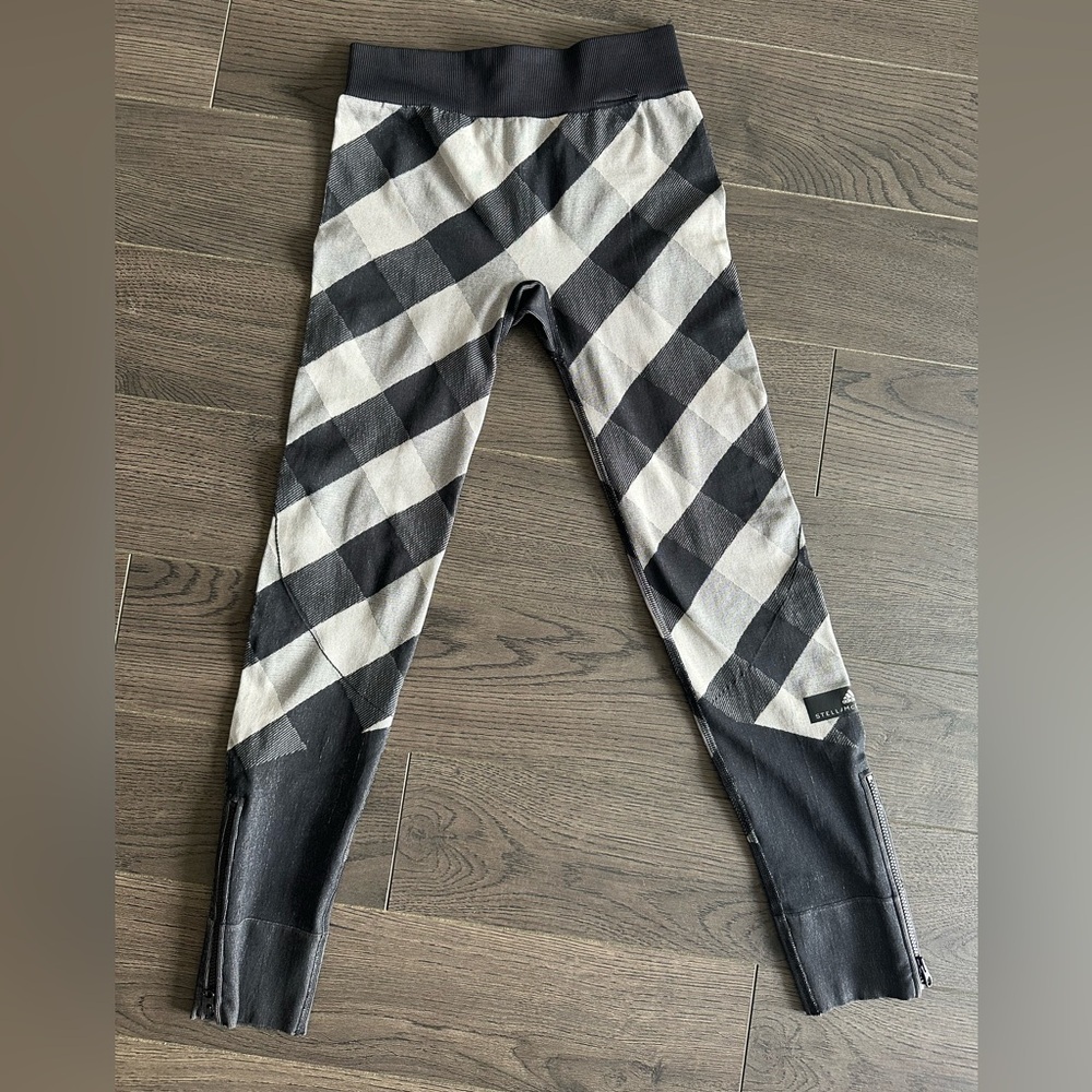Adidas by Stella McCartney checkered leggings with zip ankle